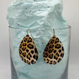 Leopard Print Teardrop Earring